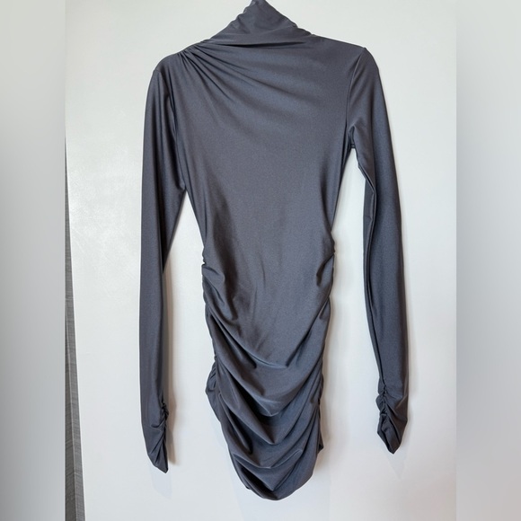 The Andamane-OLEANDRA TURTLENECK MINI DRESS- color: Graphite- size 40 - Picture 3 of 4